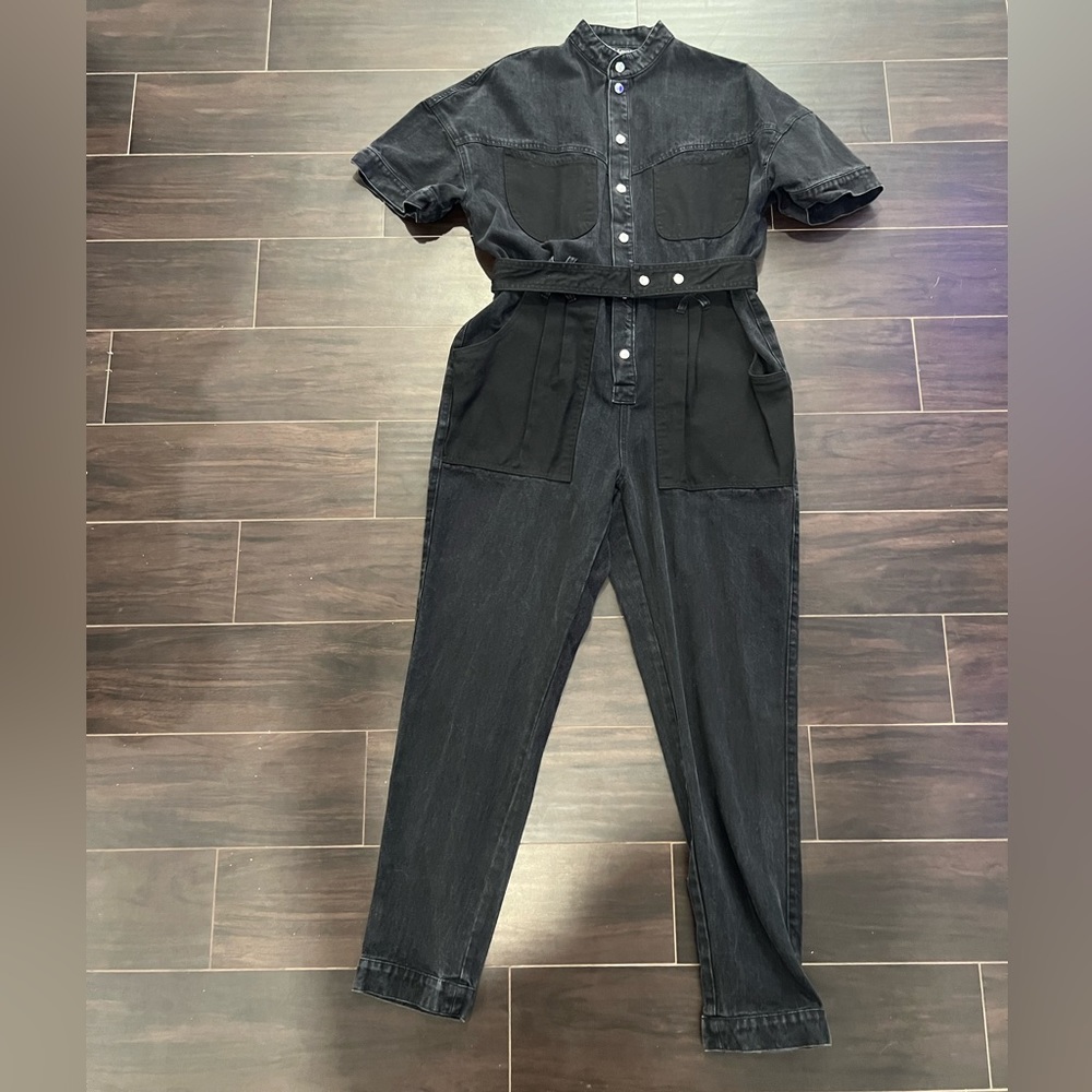Vintage Black Denim Jumpsuit
